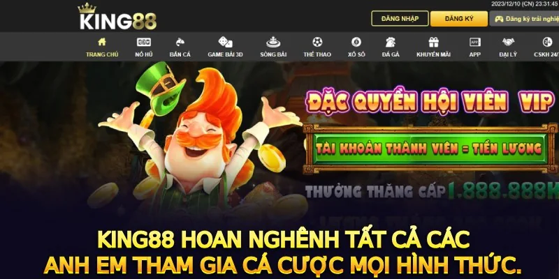 King88 hoan nghênh tất cả các anh em tham gia cá cược mọi hình thức.